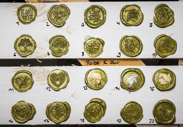 Wachssiegel selbstklebend 10er Set WASS009 - Motiv 9 Olivenzweig